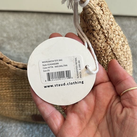 🆕 NWT STAUD MOON RAFFIA BAG NATURAL RAFFIA - Picture 8 of 15